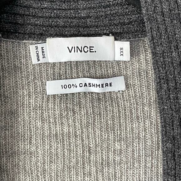 Vince Open Front Long Sleeve Color Block Cashmere Women's Grey Cardigan XXS - Picture 4 of 8